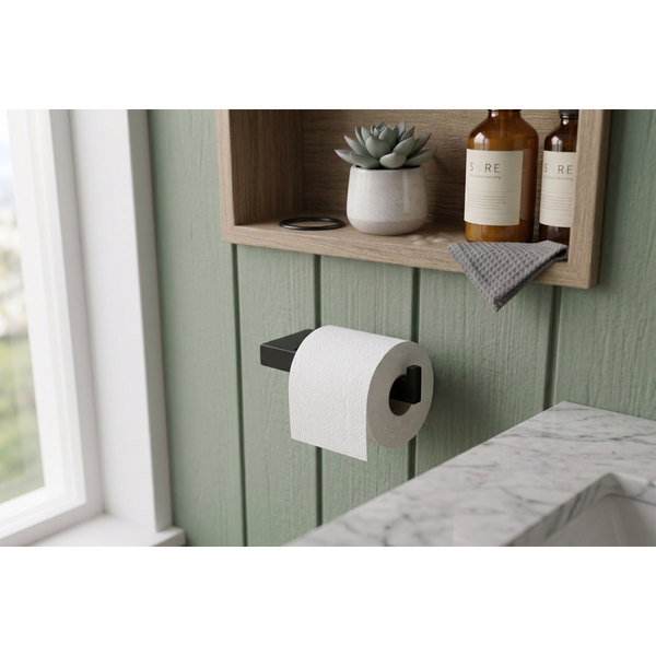 Aspire Midnight Toilet Roll Holder Matte Black