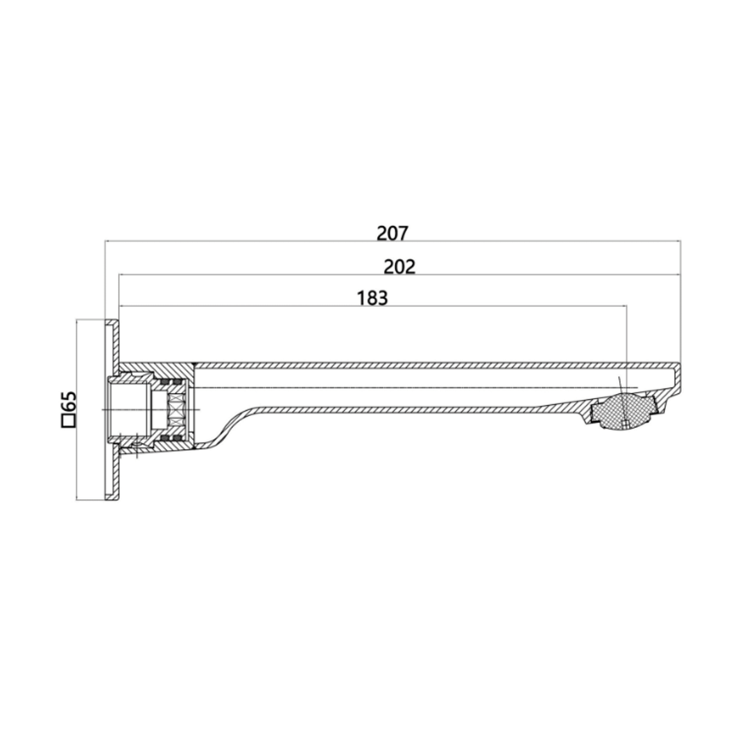 Aspire Nuovo 210mm Bath Outlet Brushed Brass