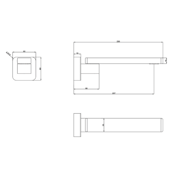 Aspire Nuovo 230mm Swivel Bath Outlet Brushed Nickel