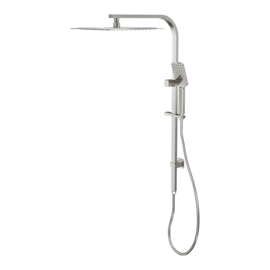 Aspire Nuovo Overhead Shower With Arm (300mm Head 400mm Arm) Brushed Nickel