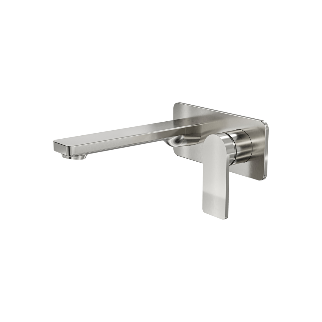 Aspire Nuovo Wall Mixer With Spout And Plate Brushed Nickel