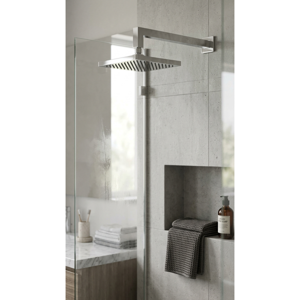 Aspire Unity Horiz. Wall Shower 200mm Abs Squ Rose 400 Arm