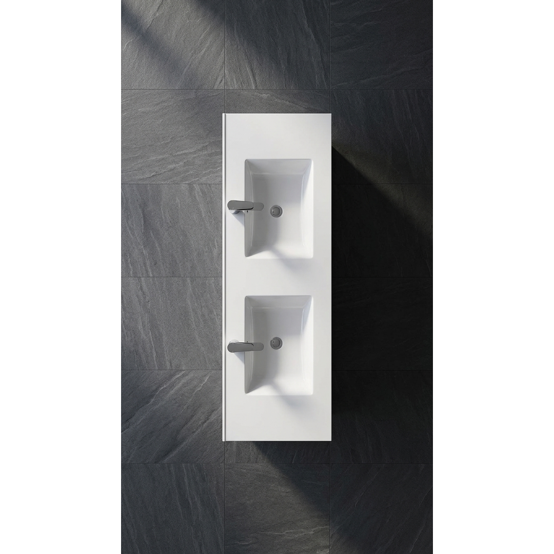 Aspire Unity II 1500 D/Bowl W/Hung Vanity White 1 Tap Hole