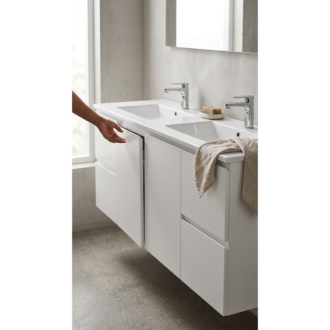 Aspire Unity II 1500 D/Bowl W/Hung Vanity White 1 Tap Hole