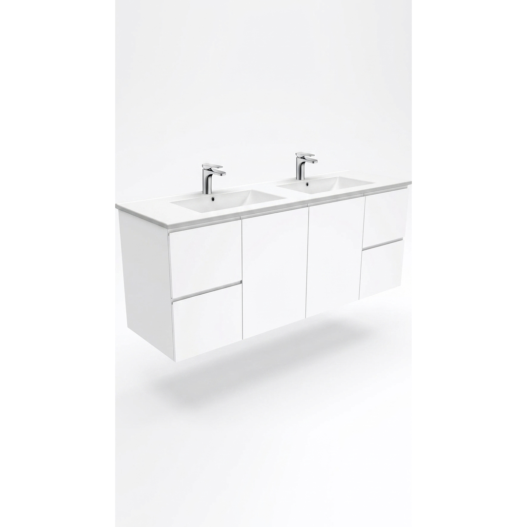 Aspire Unity II 1500 S/Bowl Vanity W/Hung China Top White 1 Tap Hole