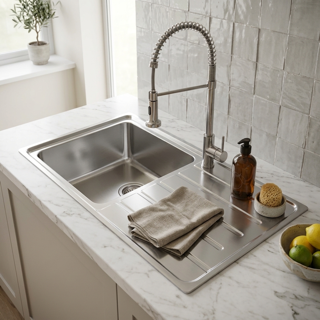 Aspire Unity Single Lh Bowl 860X500 S/Steel Sink