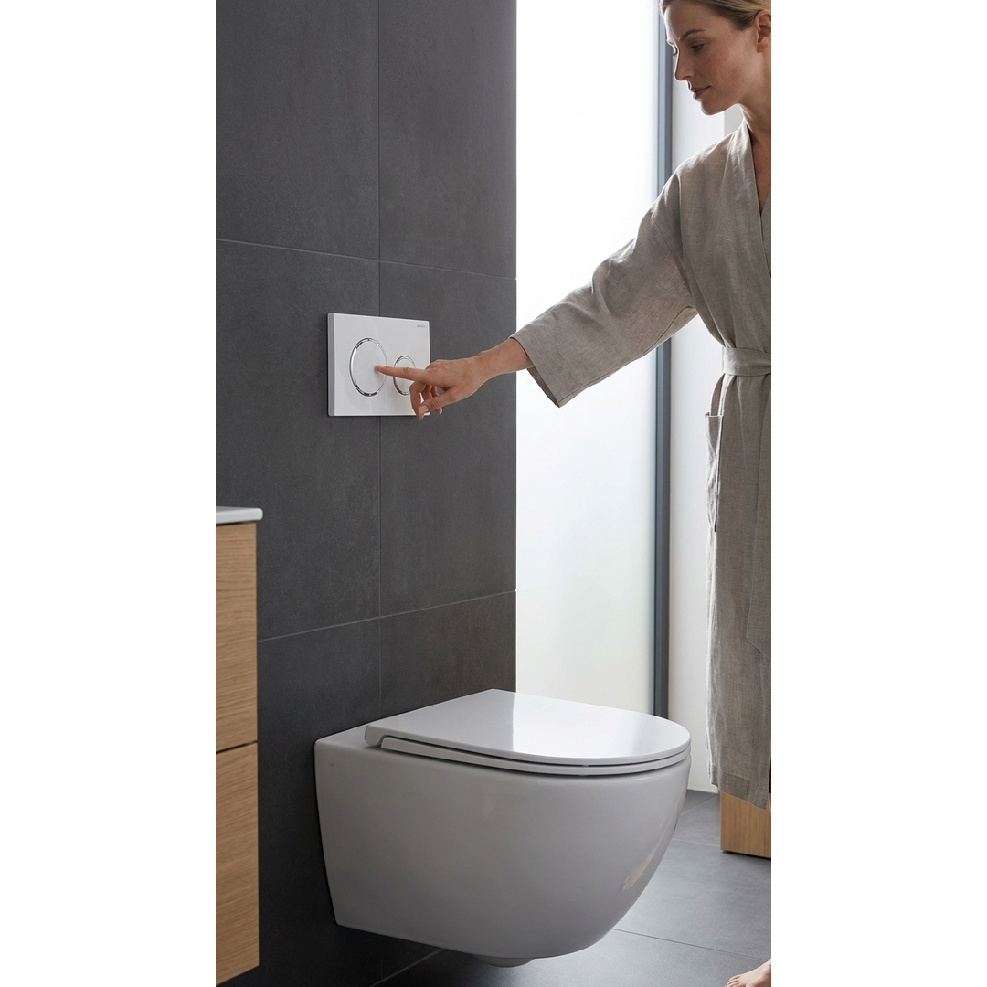 Aspire Urban II Wf Inwall Suite Round C/P Button Cistern Seat & Pan