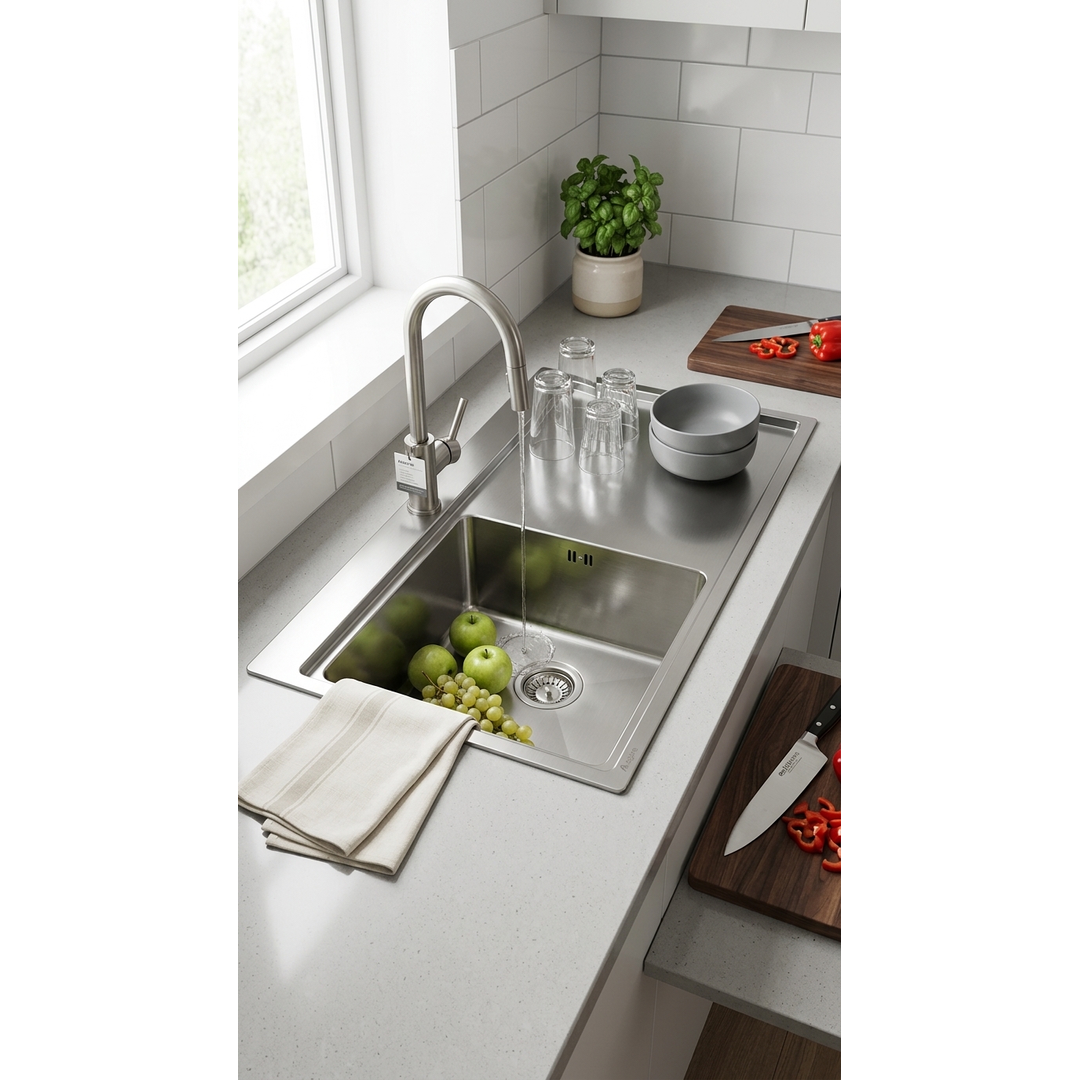 Aspire Urban Single Lh Bowl 1000 X 520 S/Steel Sink