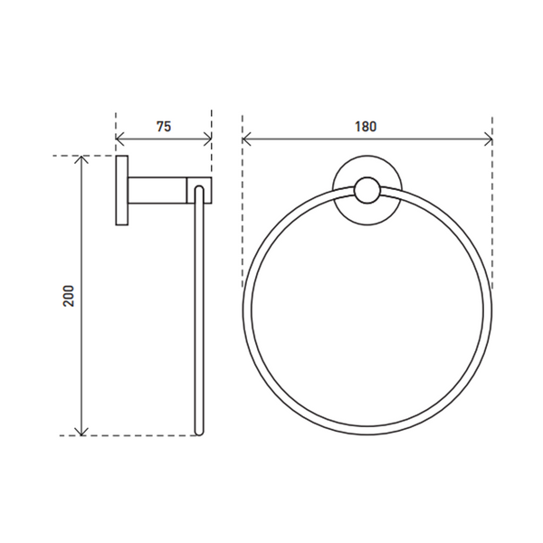 Aspire Within Towel Ring Matte Black