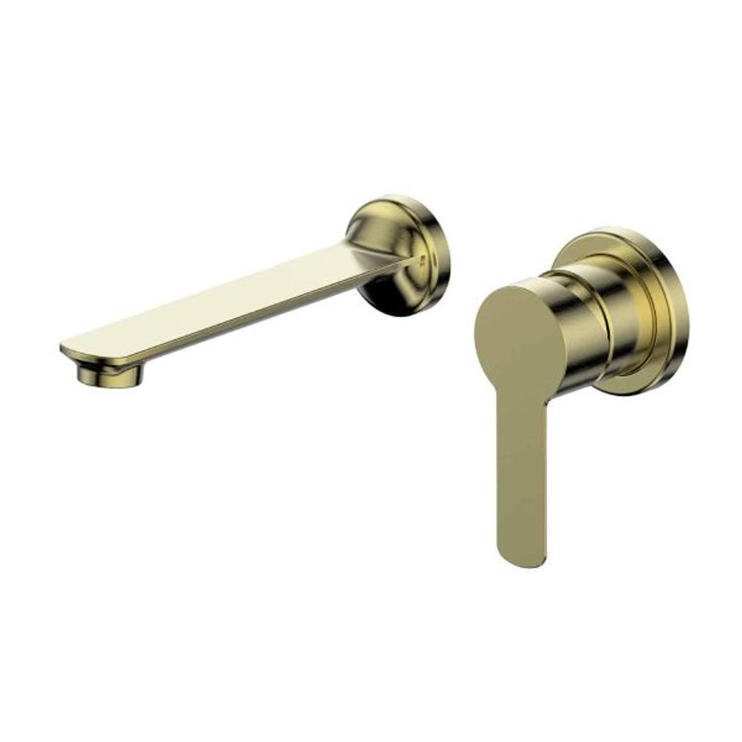 Greens Astro Ii Wall Basin Set Brushed Brass