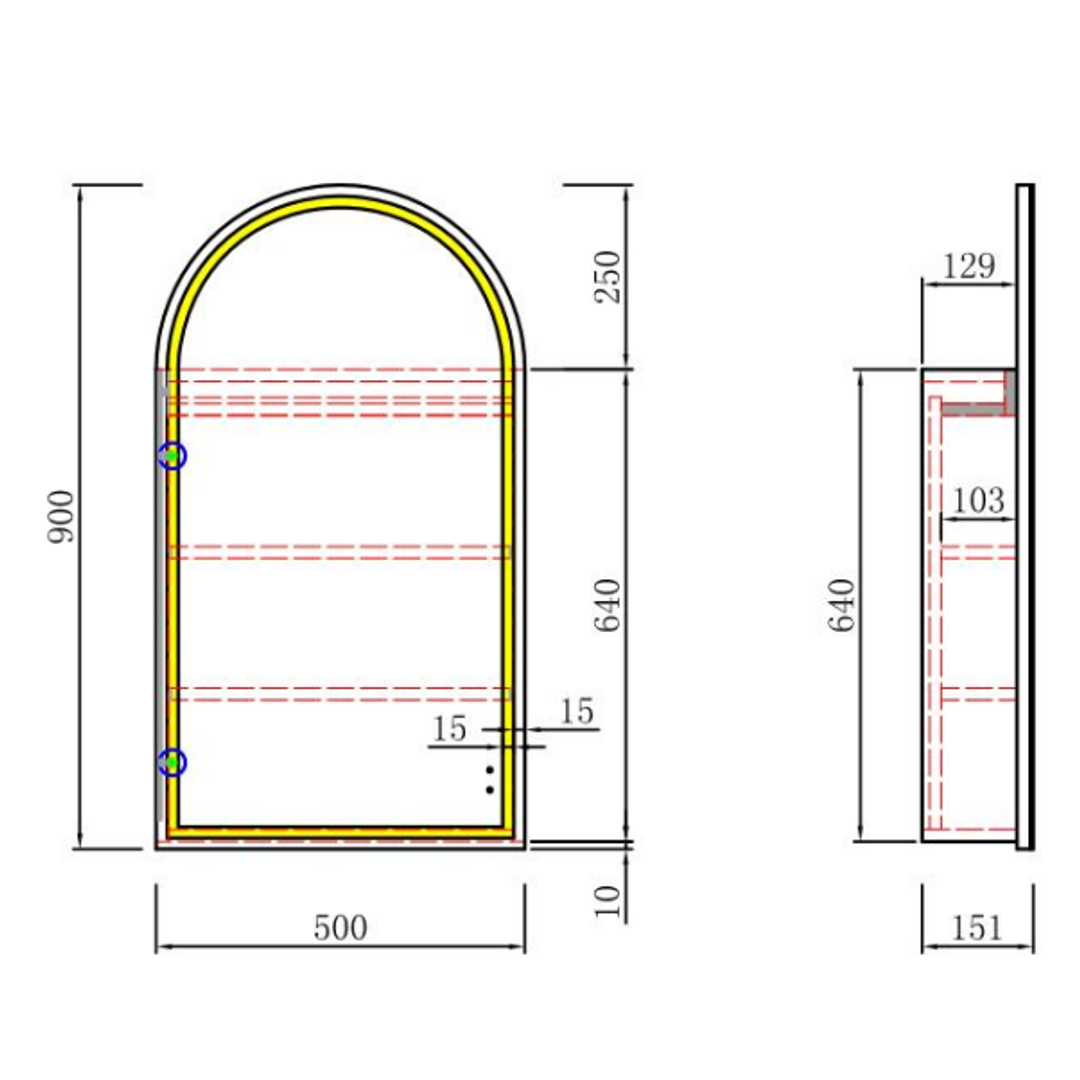 Aulic Canterbury Led Shaving Cabinet Matte White