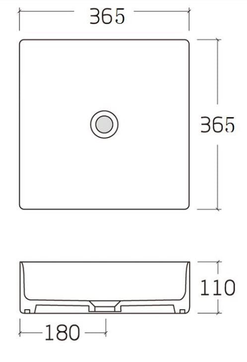 Aulic Macleod Gloss White With Black Edge Above Counter Basin