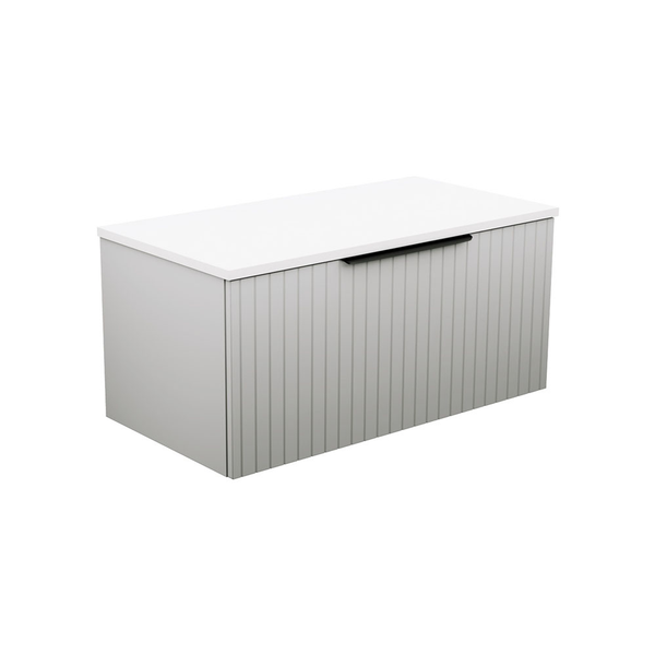 Fienza Bayview 900 Wall Hung Vanity 1Dr Dolce Satin Black Top