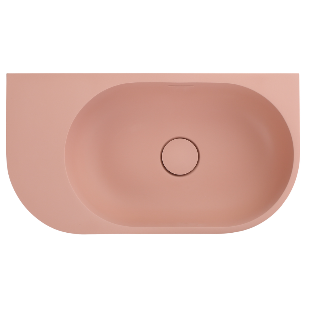 Bella Vista Elysia Left-Hand Basin Rose 500 X 275 X 150Mm