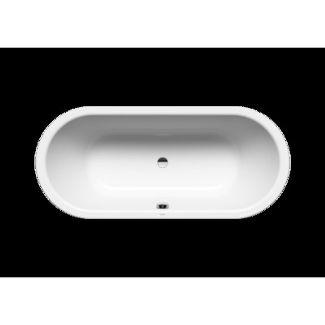 KALDEWEI CLASIC DUO OVAL BATH 1600MM WITH WHITE OVERFLOW ALPINE WHITE