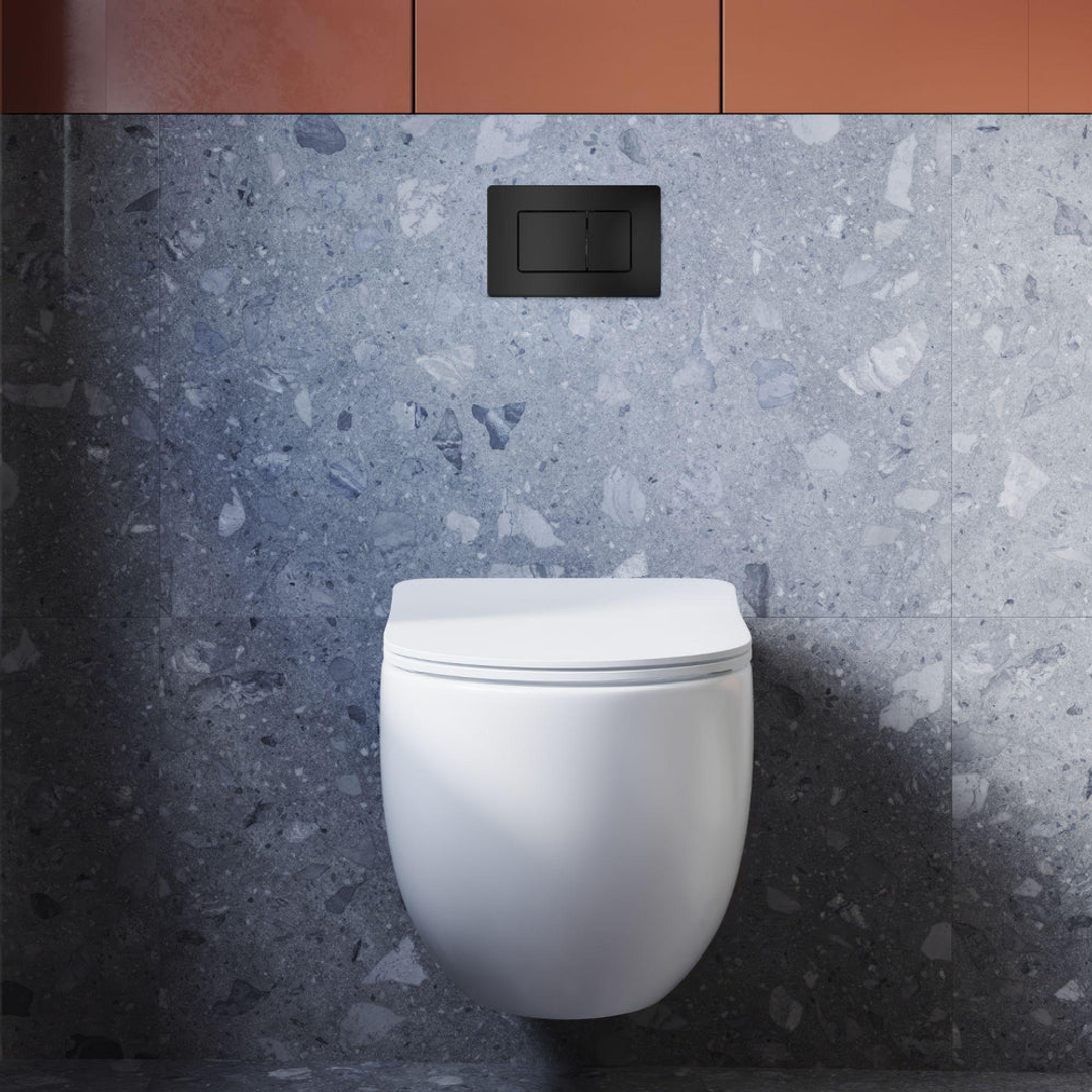 Belbagno Dual Flush Plate Stainless Steel Square Matte Black Bb-1011-Ss-Mb