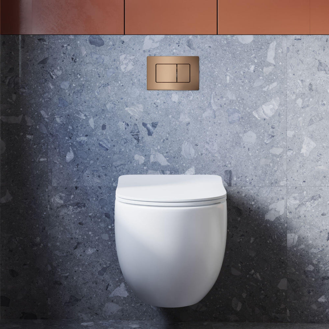 Belbagno Dual Flush Plate Stainless Steel Square Rose Gold Bb-11-Ss-Rg
