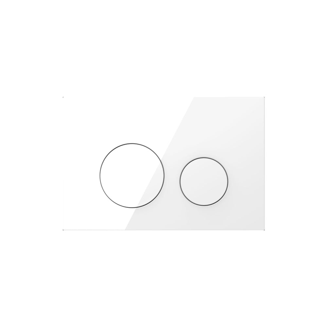 Belbagno Dual Flush Plate White Glass White Glass Buttons Bb-1104-Wg-W