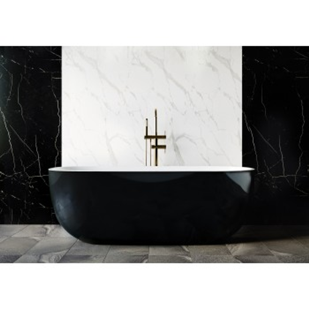 Bel Bagno Sapphire Bath Black Exterior White Interior 1650mm