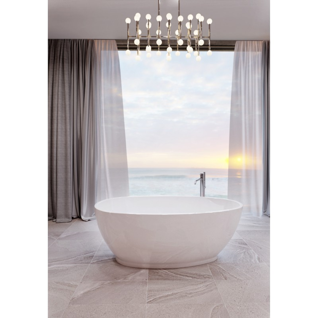 Belbagno Aveo Freestanding Bath Gloss White 1700mm