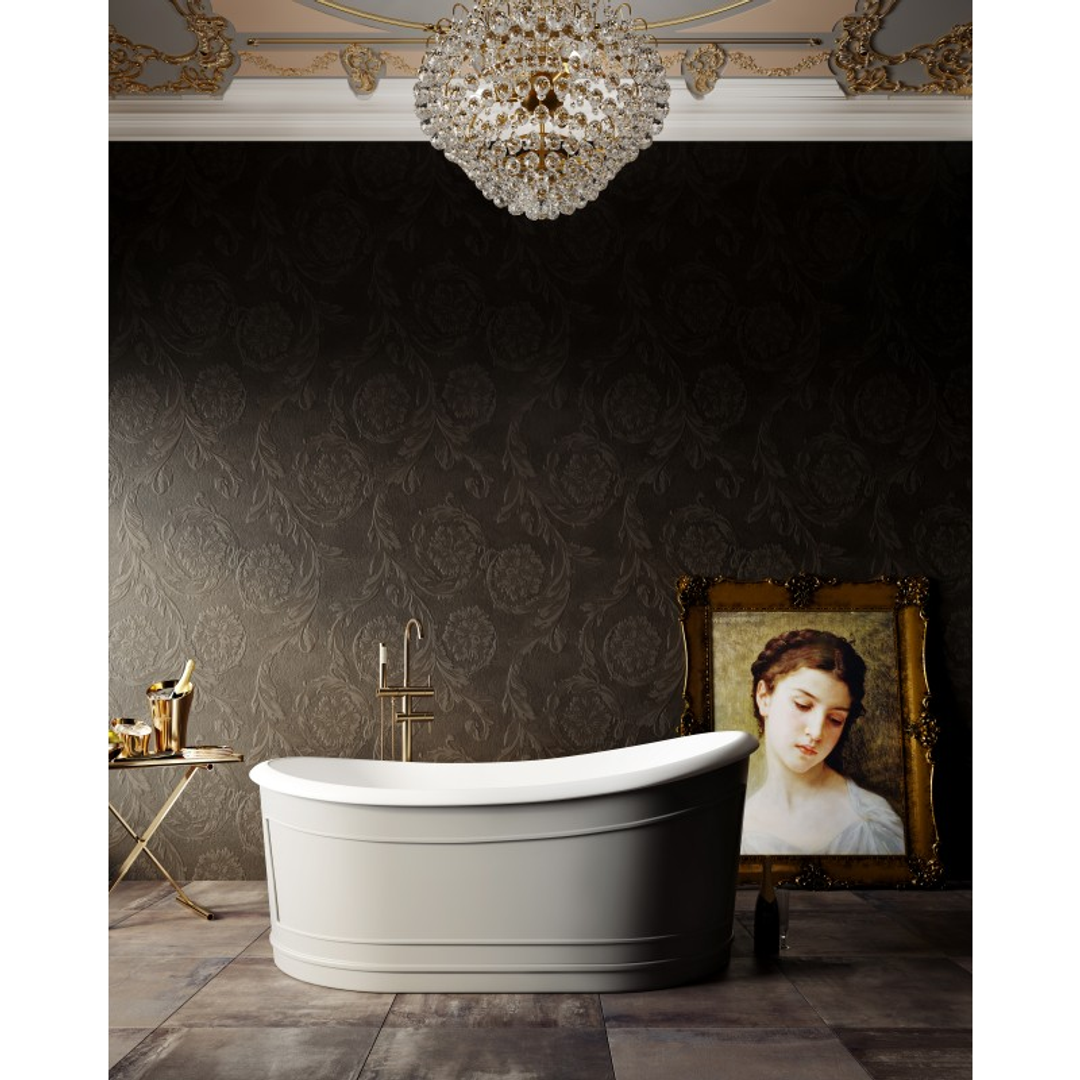 Belbagno Ritz Freestanding Bath Matt Grey 1670mm