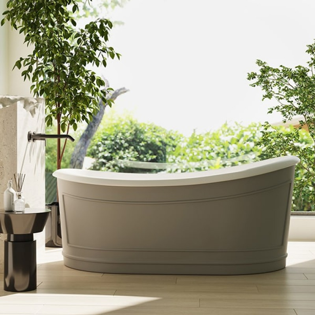 Belbagno Ritz Freestanding Bath Matt Grey 1670mm