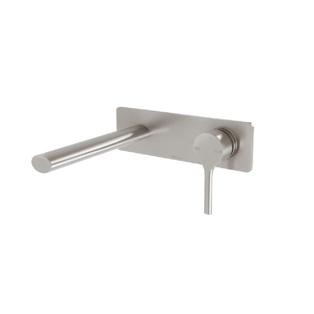 Phoenix Vivid Slimline Oval Wall Bath Mixer Set 175mm Brushed Nickel Vv783-40