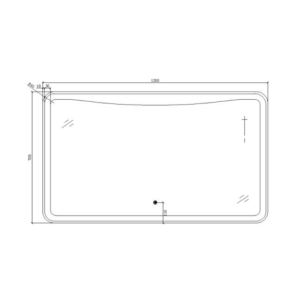 Belbagno 1200mm Led Mirror 1200 X 25 X 700 Spc-1200-700-Led