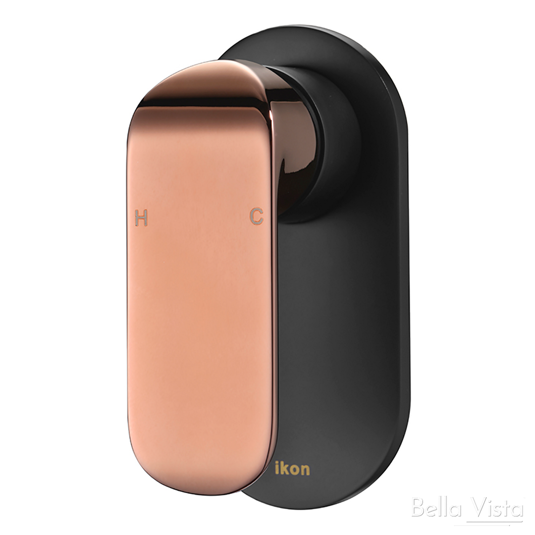 BELLA VISTA KARA WALL MIXER MATTE BLACK AND ROSE GOLD