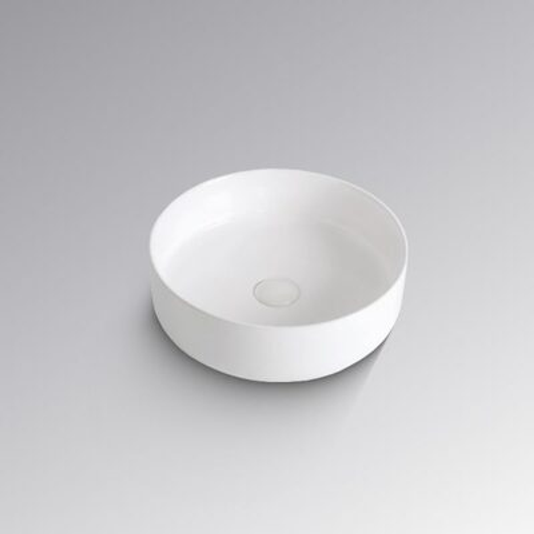 Innova Round Ceramic Vessel Basin No Tap Hole No Overflow White B-4040
