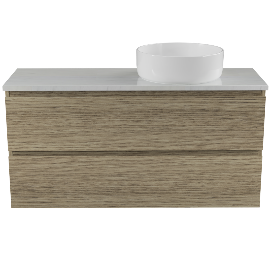TIMBERLINE BILLIE VANITY 1050MM RIGHT WG BASIN SILKSURFACE AC TOP WALL HUNG
