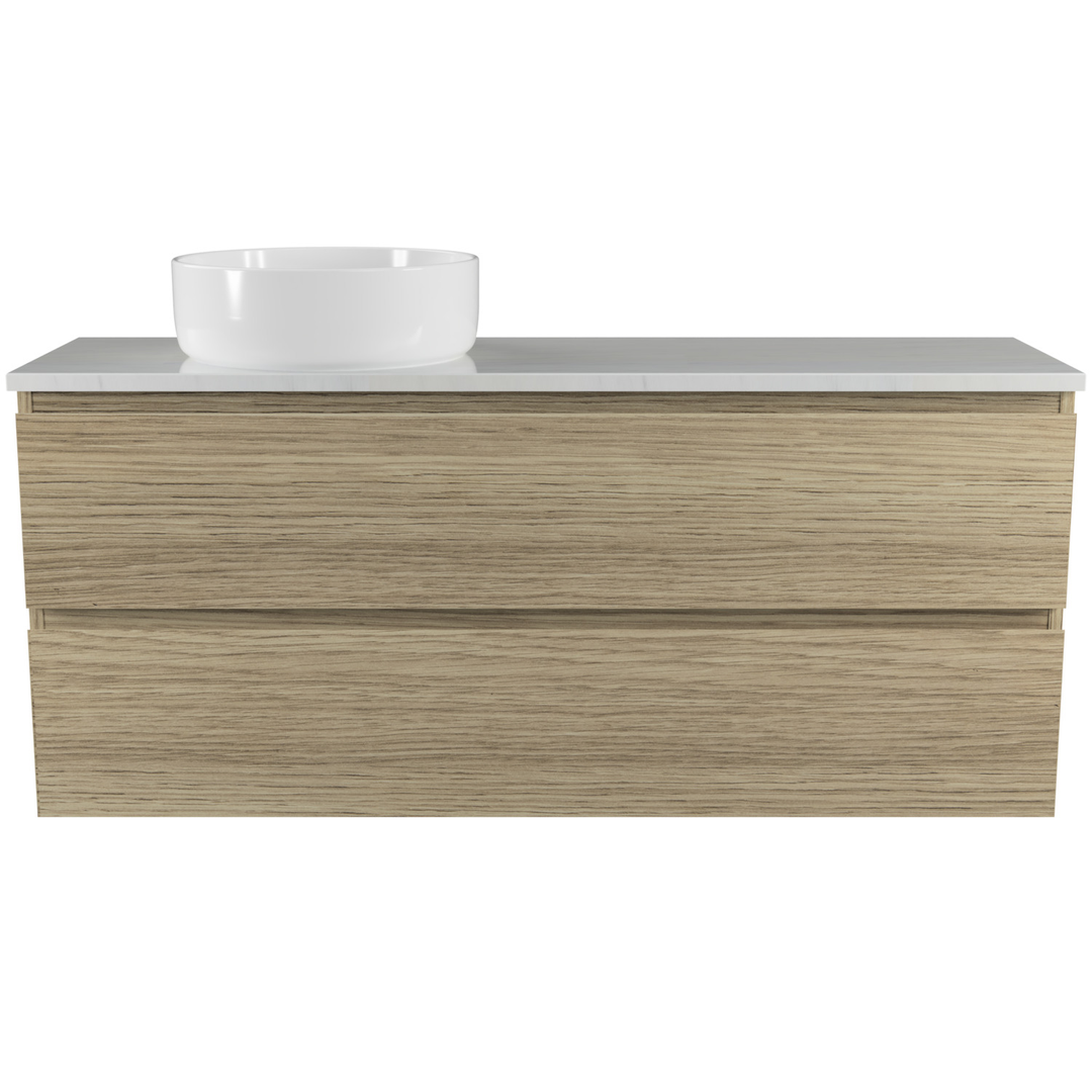 TIMBERLINE BILLIE VANITY 1200MM LEFT WG BASIN SILKSURFACE AC TOP WALL HUNG