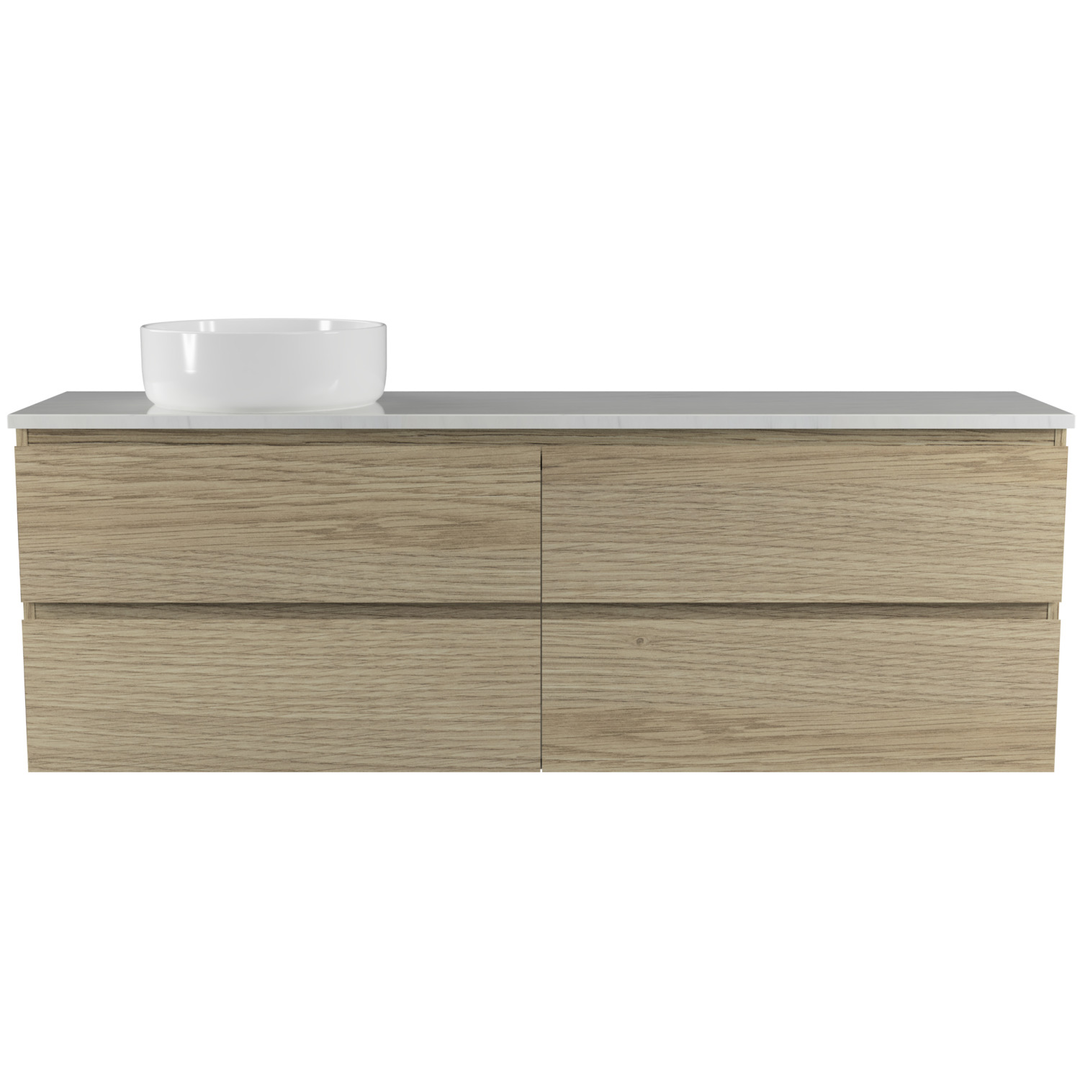 TIMBERLINE BILLIE VANITY 1500MM LEFT WG BASIN SILKSURFACE AC TOP WALL HUNG