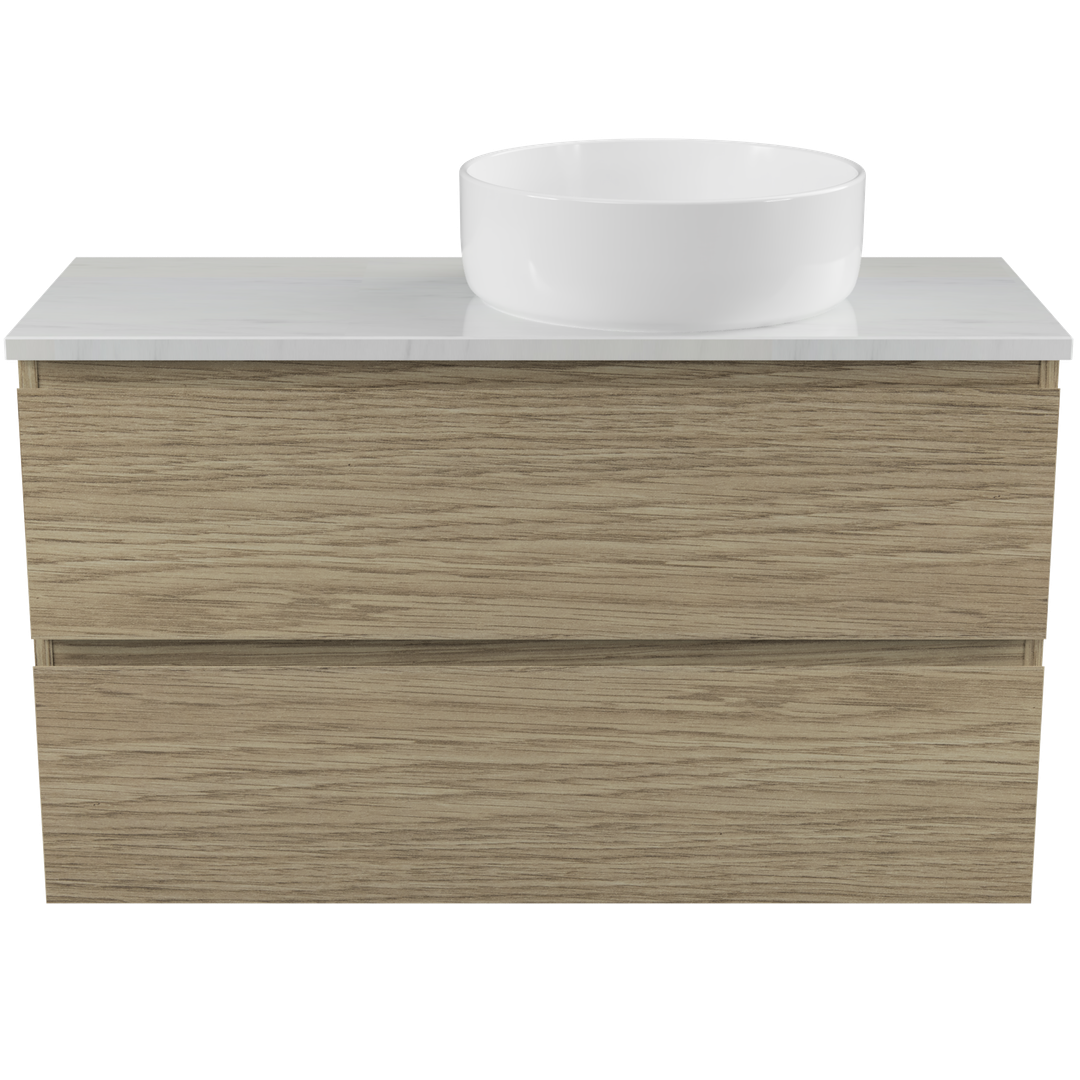 TIMBERLINE BILLIE VANITY 900MM RIGHT WG BASIN SILKSURFACE AC TOP WALL HUNG