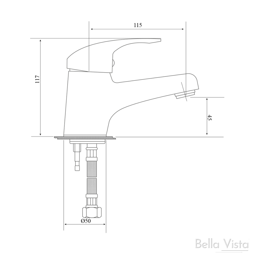 Bella Vista Solid Handle Basin Mixer