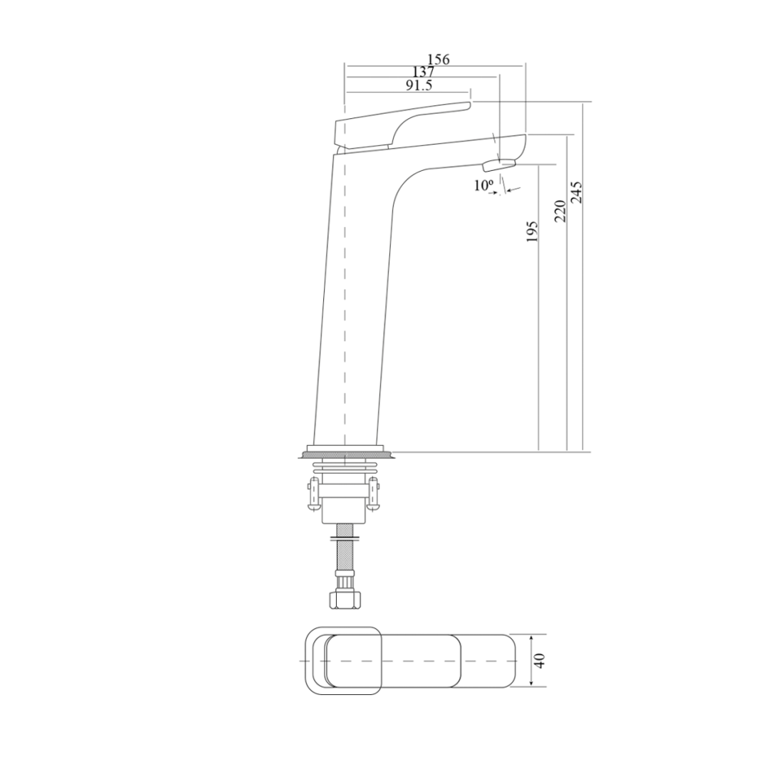 Bella Vista Chaser Tall Basin Mixer Nickel Plated