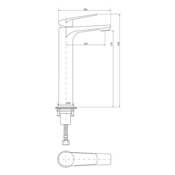Bella Vista Celsior Tall Basin Mixer Brushed Nickel