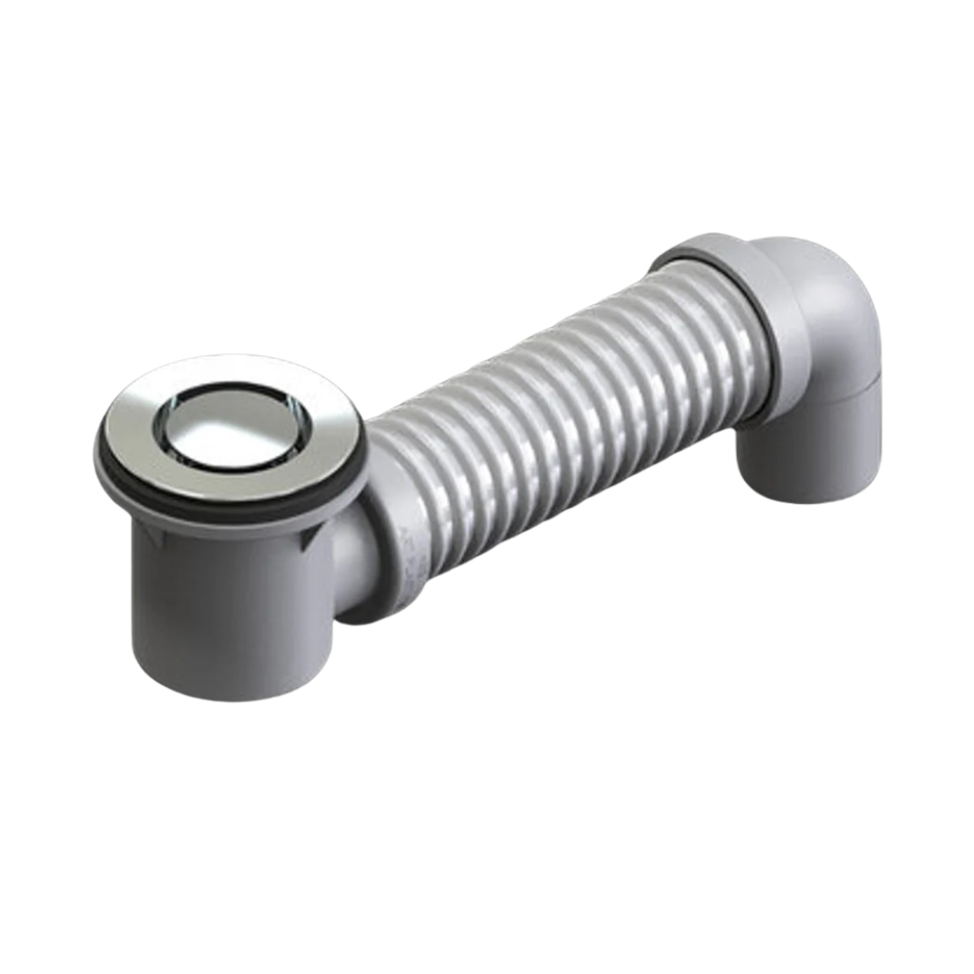 Pop Down Waste Bath Bend 40mm with Connector Chrome