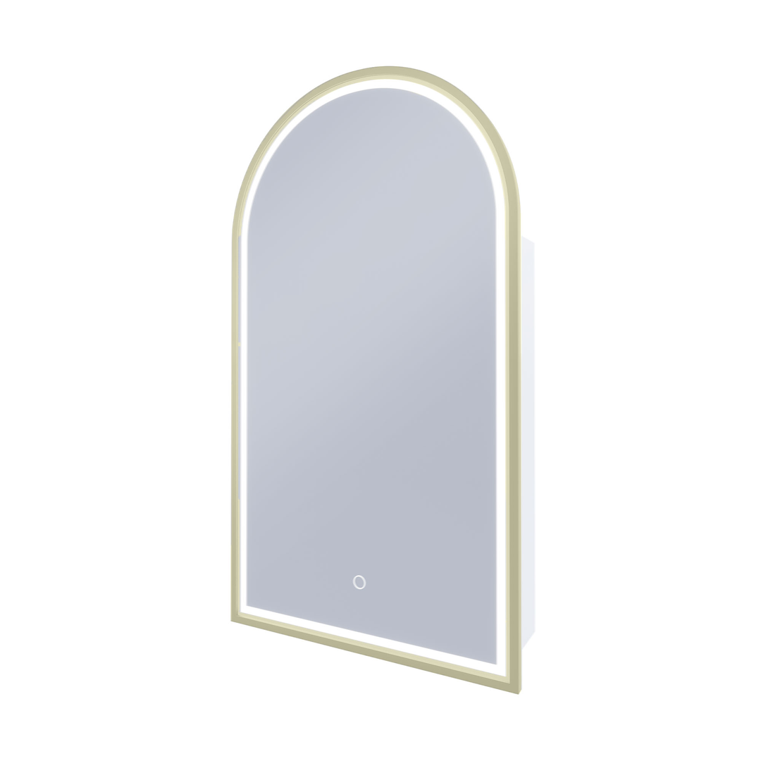Remer Blanca Led Shaving Cabinet With Baltic Brass Frame