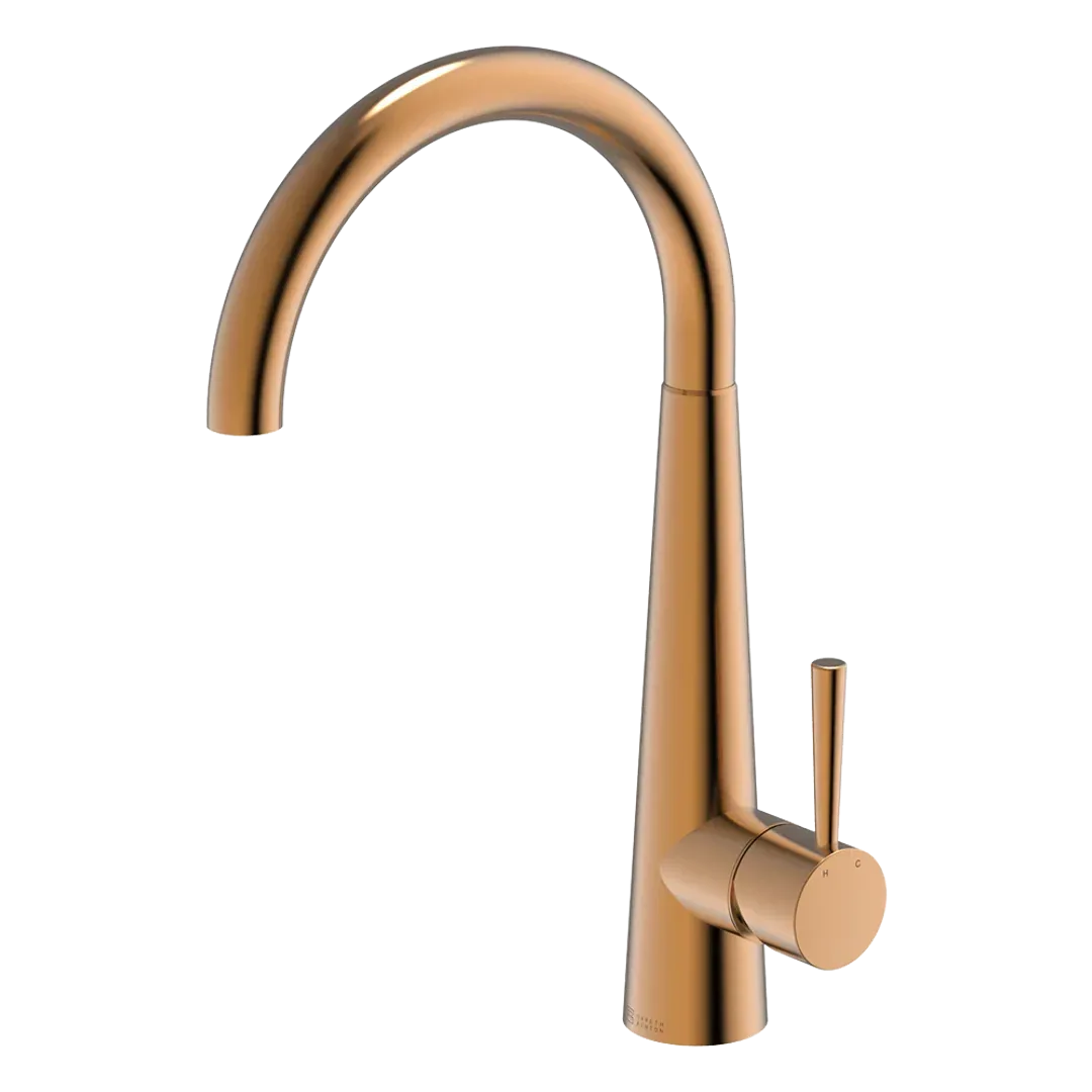 ABEY GOOSENECK BAR SINK MIXER ARTISAN COPPER BTA014-CO - Burdens Plumbing