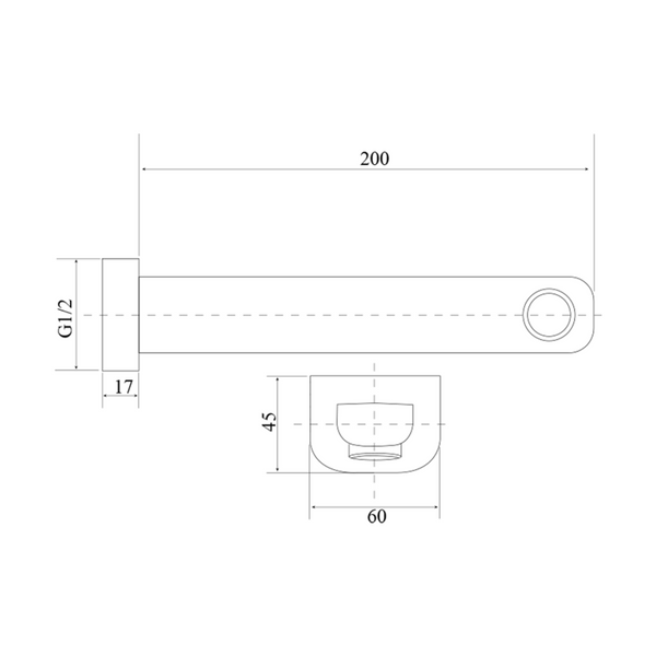 BELLA VISTA CHASER BATH SPOUT 200MM BRUSHED NICKLE