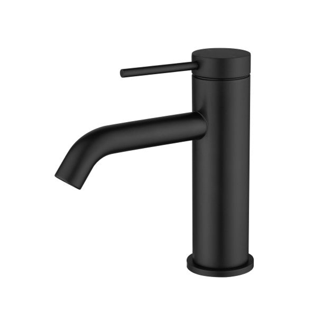 Bella Vista Mica Basin Mixer Curved Spout Black