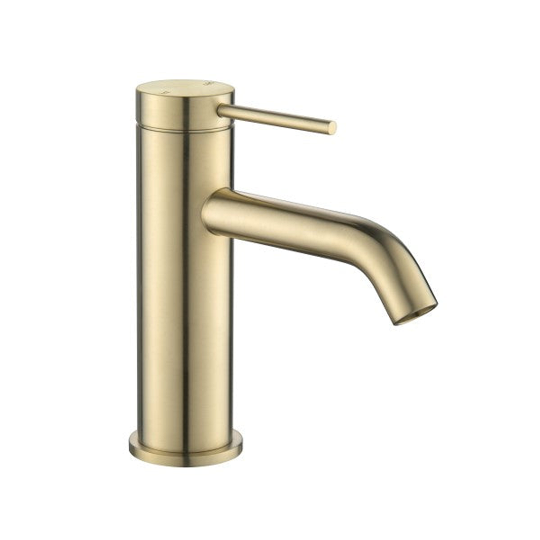 Bella Vista Mica Basin Mixer Curved Spout French Gold
