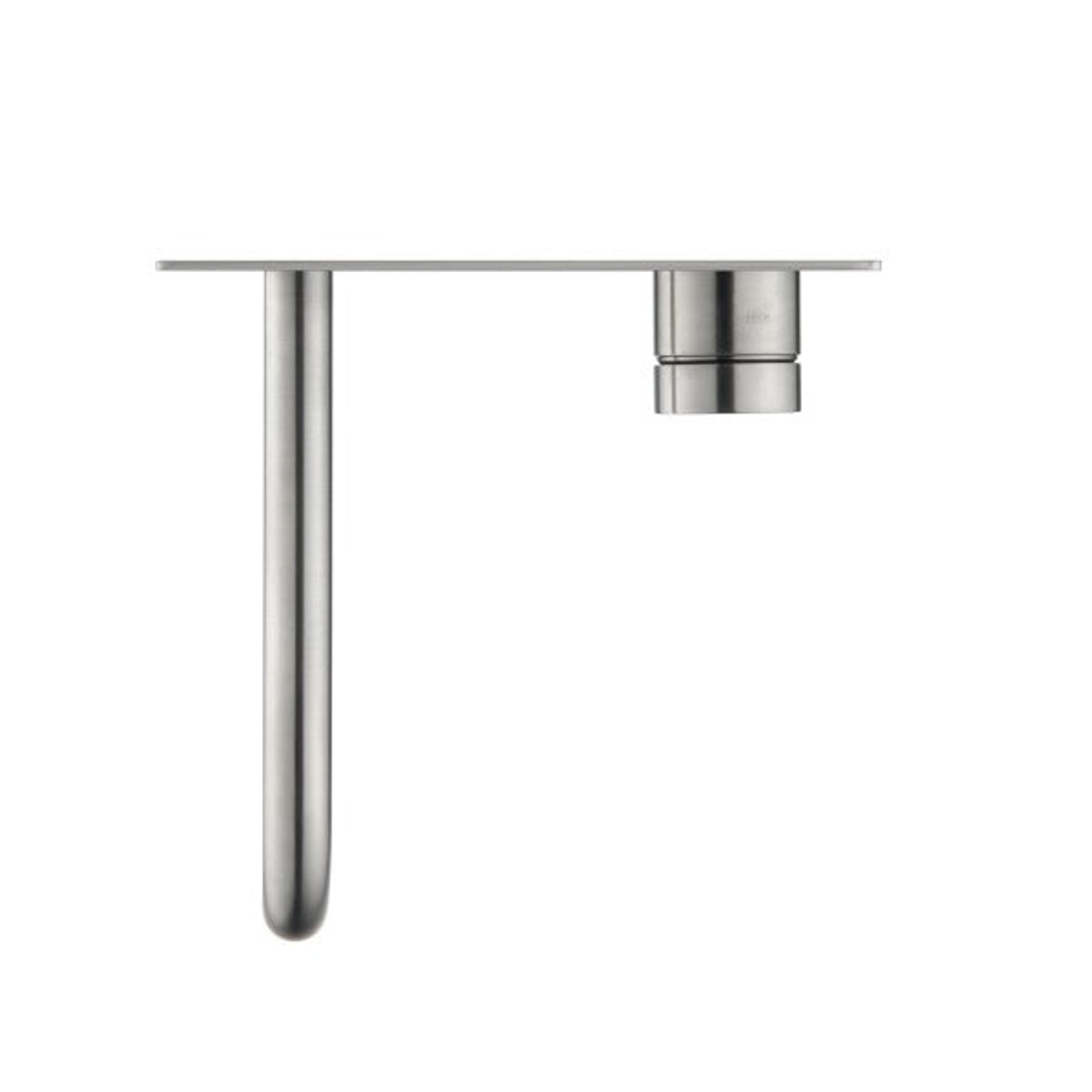 Bella Vista Mica Wall Basin/Bath Mixer 1P 180Mm Brushed Nickel