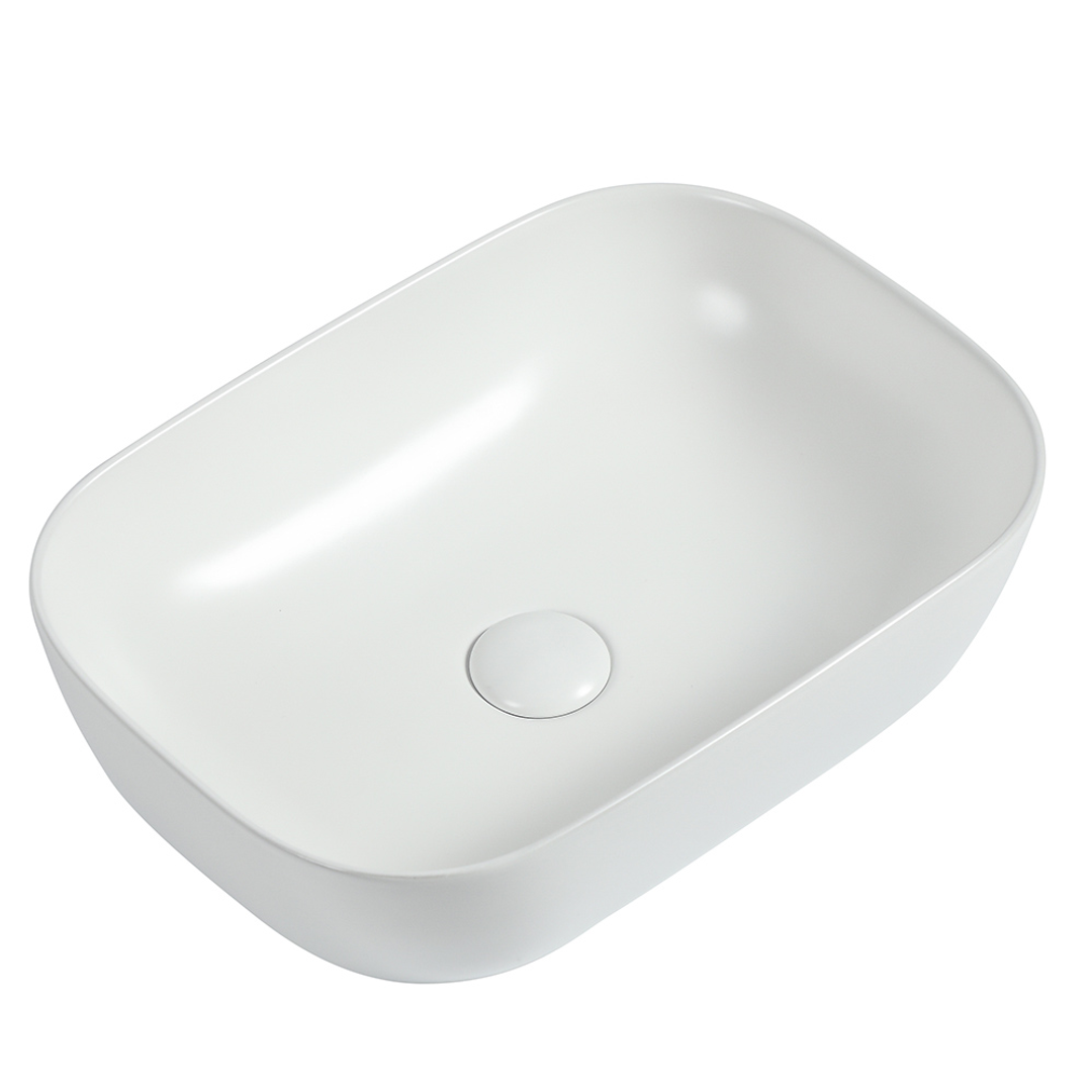 Zumi Basal Basin 465X320X137Mm Gloss White With 40Mm Gloss White Pop Up Waste & Adaptor
