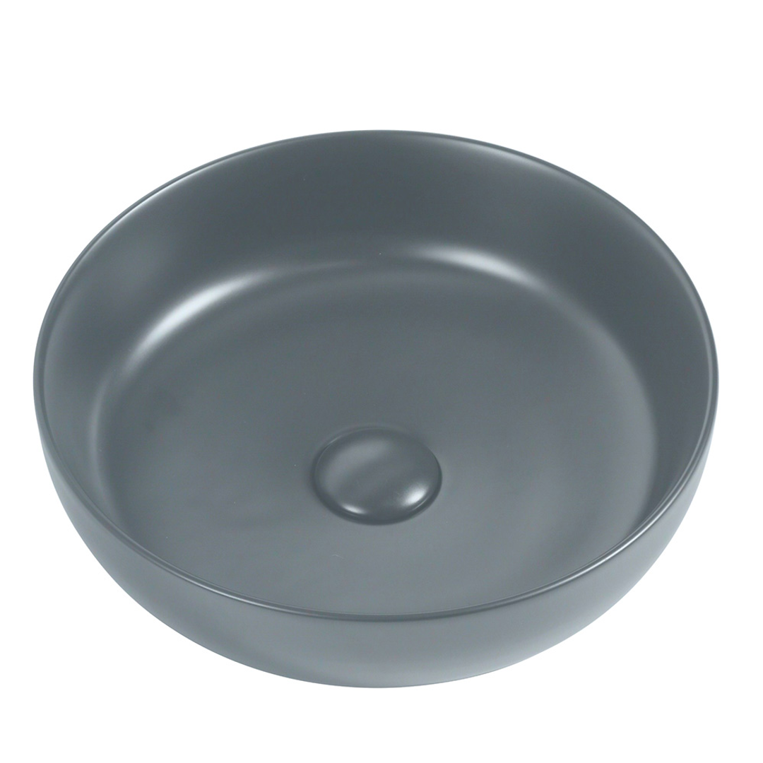 Zumi Bacino Basin 370X370X110Mm Matte Grey With 40Mm Matte Grey Pop Up Waste & Adaptor