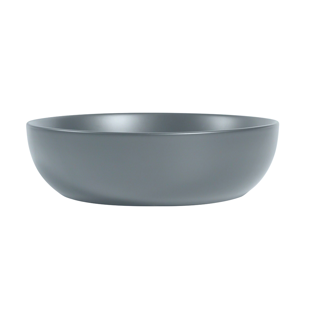Zumi Bacino Basin 370X370X110Mm Matte Grey With 40Mm Matte Grey Pop Up Waste & Adaptor