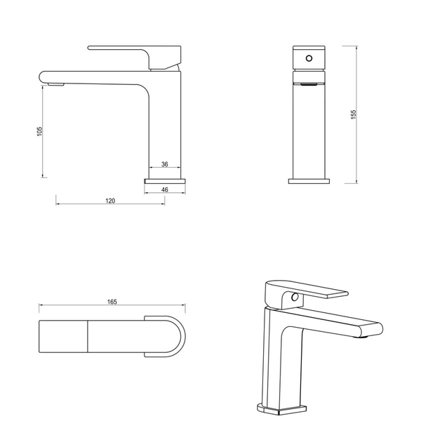 Bella Vista Beki Basin Mixer French Gold