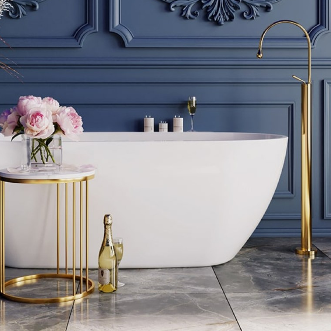 Belbagno Palermo Freestanding Bath Gloss White 1650mm
