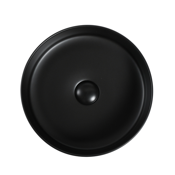 Zumi Beta Basin 355X355X120Mm Matte Black With 40Mm Matte Black Pop Up Waste & Adaptor
